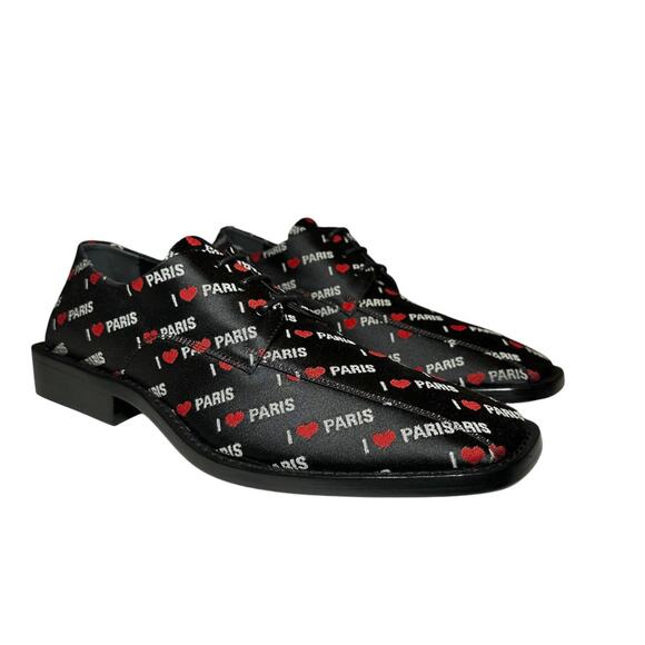 Balenciaga NIB Men\'s Black Paris Logo Derby Loafers Lace Up Dress Shoes 41 NEW main image 10